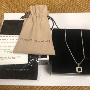 David Yurman Petite Necklace Black Onyx & Diamonds